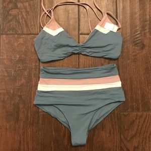 L*SPACE Tri-Color Bathing Suit